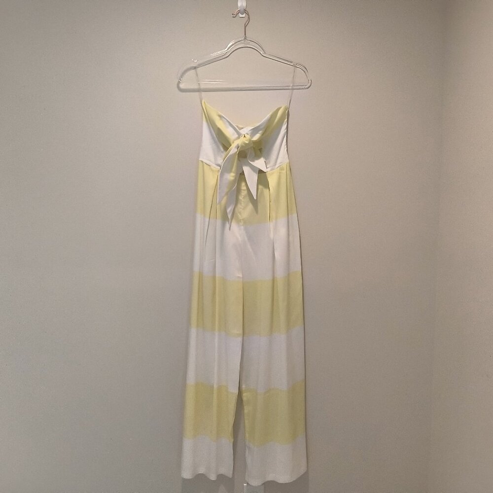 La Peteau Strapless Yellow Striped Women's Jumpsuit or Swimsuit Cover Up Size 40
